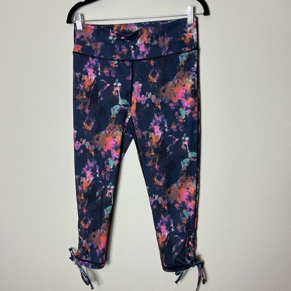 Mono B Pants - Mono B printed leggings with criss-cross & tie detail